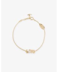 Vivienne Westwood - Erica Orb-embellished Gold-plated 925 Sterling Silver And Cubic Zirconia Bracelet - Lyst