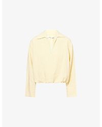 Samsøe & Samsøe - Sadaphne V-Neck Linen-Blend Shirt - Lyst