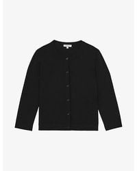 Reiss - Mara Long-Sleeve Cropped Knitted Cardigan - Lyst