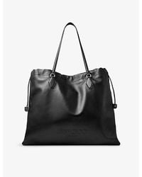Jimmy Choo - Drawstring Embossed-Logo Nappa Leather Tote Bag - Lyst