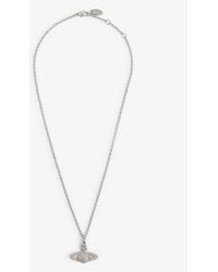 Vivienne Westwood - Mini Bas Relief Brass And Cubic Zirconia Pendant Necklace - Lyst