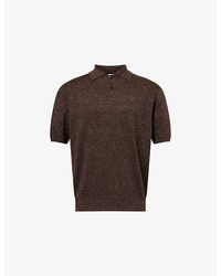 The Row - Borges Short-Sleeve Knitted Cashmere, Silk And Linen Polo Top - Lyst