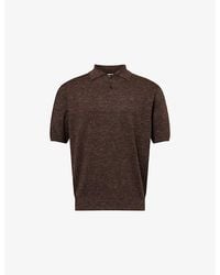 The Row - Borges Short-Sleeve Knitted Cashmere, Silk And Linen Polo Top - Lyst