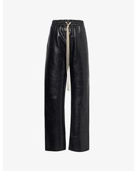 Fear Of God - Forum Brand-patch Straight-leg Leather Trousers - Lyst