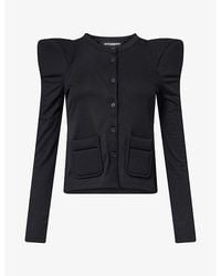 Melitta Baumeister - Foamy Shoulder Stretch-Rib Cardigan - Lyst