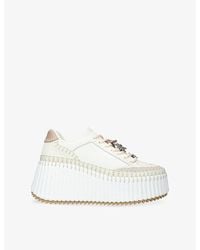 Chloé - Nama Runner Platform Leather Trainers - Lyst