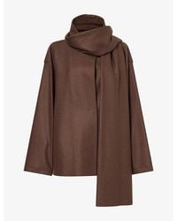 Harris Wharf London - Scarf-Collar Slip-Pocket Wool-And-Cashmere Coat - Lyst