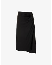 Dries Van Noten - Hevira Draped Cotton-Jersey Midi Skirt - Lyst