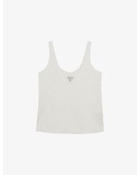 Reiss - X Atelier Isabelle Laser-Cut Scoop-Neck Stretch-Woven Vest - Lyst