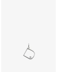 Monica Vinader - Initial D Solitaire Lab-Grown Diamond And Sterling Pendant Charm - Lyst