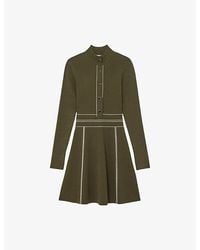 Reiss - Alex Contrast-Stitch Stretch-Knit Mini Dress - Lyst