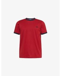 Fred Perry - Ringer Embroidered-Logo Cotton T-Shirt - Lyst