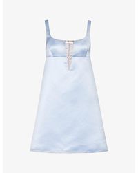 Nina Ricci - Crystal-embellished Satin Mini Dress - Lyst