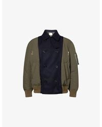 Sacai - Contrast-Panel Relaxed-Fit Shell-Down Jacket - Lyst