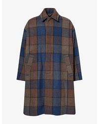 Song For The Mute - Coach Check Long Wool Coat - Lyst
