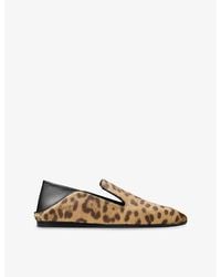 Jimmy Choo - Eliot Leopard Leather Loafer Slippers - Lyst