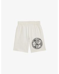 HUGO - Graphic-Print Elasticated-Waist Cotton Shorts - Lyst