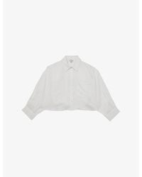 Reiss - Solena Cropped Linen Shirt - Lyst