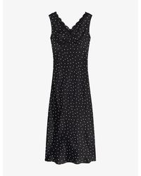 OMNES - Jennifer Polka-Dot Satin Maxi Dress - Lyst