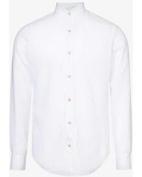 Eleventy - Mandarin-collar Regular-fit Linen Shirt - Lyst