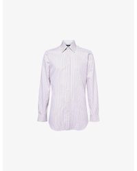 dunhill - Striped-Pattern Long-Sleeved Cotton Shirt - Lyst