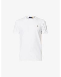 Polo Ralph Lauren - Short-Sleeved Logo-Embroidered Custom Slim-Fit Cotton-Jersey T-Shirt - Lyst