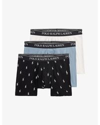Polo Ralph Lauren - Branded-Waistband Pack Of Three Jersey Boxer Briefs - Lyst