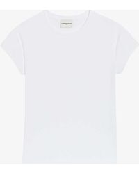 Claudie Pierlot - Round-neck Short-sleeved Cotton T-shirt - Lyst