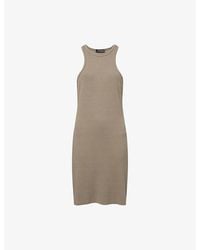 Anine Bing - Cole Logo-Embroidered Rib-Knit Dress - Lyst
