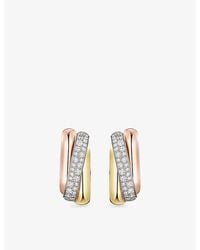 Cartier - Trinity 18Ct- Rose- - And 0.49Ct Brilliant-Cut Diamond Cushion Earrings - Lyst