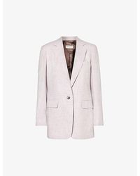 Dries Van Noten - Single-breasted Notched-lapel Relaxed-fit Silk-blend Blazer - Lyst