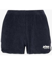 Sporty & Rich - X Prince Brand-patch Terry-towelling Cotton-jersey Shorts X - Lyst