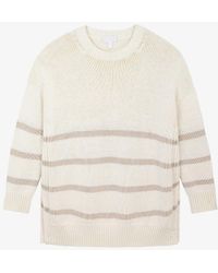 The White Company - Longline Striped Organic-cotton And Wool Jumper - Lyst