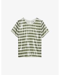 Zadig & Voltaire - Tchao Striped Sequin-Embellished Top - Lyst