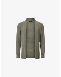 AllSaints - Mode Ramskull-Embroidered Merino-Wool Cardigan - Lyst
