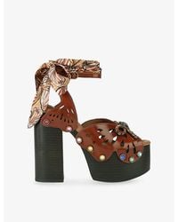 Kurt Geiger - Butterfly Platform Leather Heels - Lyst