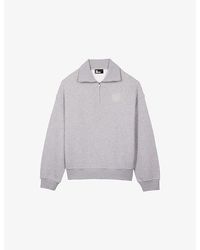 The Kooples - Logo-Embroidered Relaxed-Fit Cotton Sweatshirt - Lyst