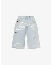 ICECREAM - Running Dog Distressed Denim Shorts - Lyst