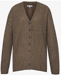 Reformation - Giusta Cable-knit Recycled-cashmere Blend Cardigan - Lyst
