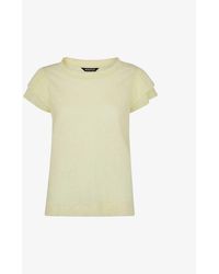 Whistles - Laura Ruffled Linen T-shirt - Lyst