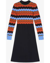 LK Bennett - Elina Zig-zag-weave Knitted Midi Dress - Lyst