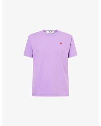 COMME DES GARÇONS PLAY - Small Heart-Embroidered Cotton T-Shirt - Lyst