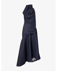 Zimmermann - Valiant Draped Denim Midi Dress - Lyst