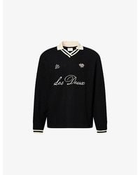 Les Deux - Brand-Embroidered Waffle-Knit Cotton-Blend Football Jersey Jumper - Lyst