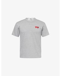 COMME DES GARÇONS PLAY - Heart-Embroidered Cotton-Jersey T-Shirt Xxl - Lyst