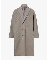 Giorgio Armani - Shawl-Collar Cashmere, Silk And Cotton Overcoat - Lyst