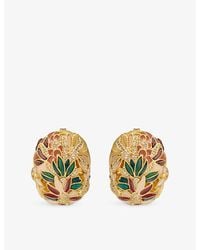 Zimmermann - Botanica Crystal-Embellished-Plated Brass Stud Earrings - Lyst