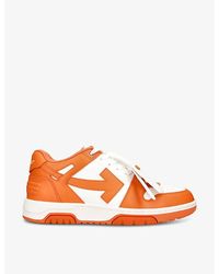 Off-White c/o Virgil Abloh - Out Of Office Brand-embroidered Leather Low-top Trainers - Lyst