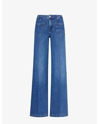 FRAME - Le Bardot Faded-wash Wide-leg High-rise Stretch-denim-blend Jeans - Lyst