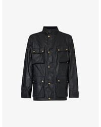 Belstaff - Dark Vy Fieldmaster Stand-collar Brand-patch Waxed-cotton Jacket - Lyst